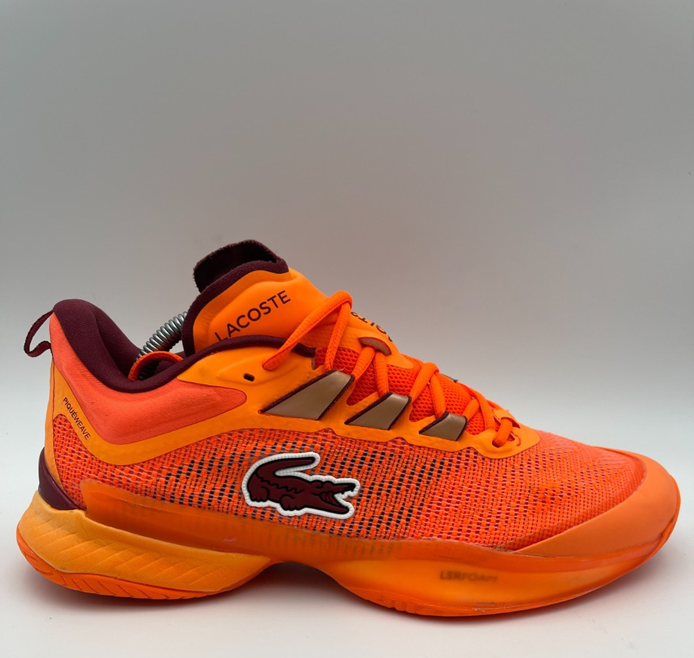 Lacoste AG LT 23 Ultra Tennis Shoes Men's 9 Orange Athletic Sneakers